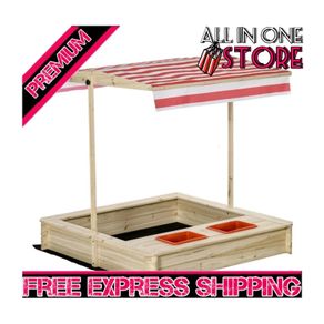 Kids Wooden Sand Pit Children Sandbox Playset Outdoor Backyard (FREE SHIPPING)