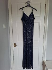 KALINNU Navy Blue Full Length Sequin Dress Size 10