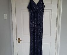 KALINNU Navy Blue Full Length Sequin Dress Size 10