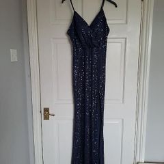 KALINNU Navy Blue Full Length Sequin Dress Size 10