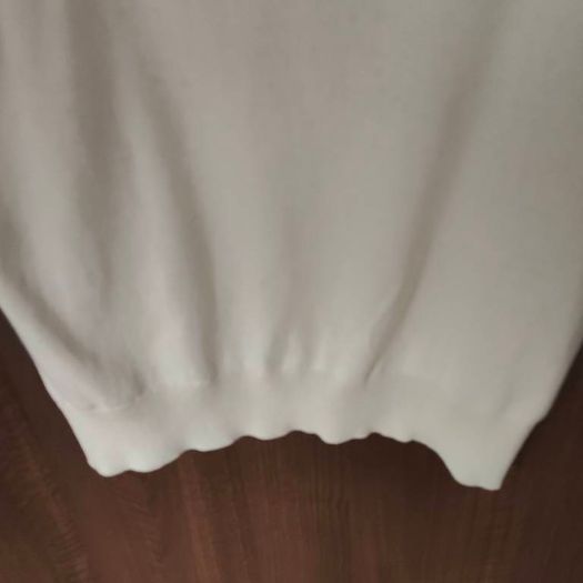 Cream Slim Fit Zip top knit polo shirt , size M