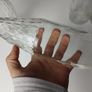 302 - Set of 4 Vintage Floral Decorative Collectible Clear Glass Tall Big Bottles Image 5