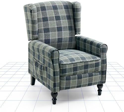 Recliner Chair Armchair Adjustable Single Chair Sofa for Relaxing Accent Chair Pushback for Living Room Bedroom Wing Back Reclining | Grey