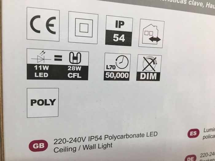 25cm LED Bathroom Lights IP54