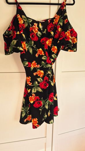 Dancing Leopard Floral Cold-Shoulder Wrap Dress Size 12