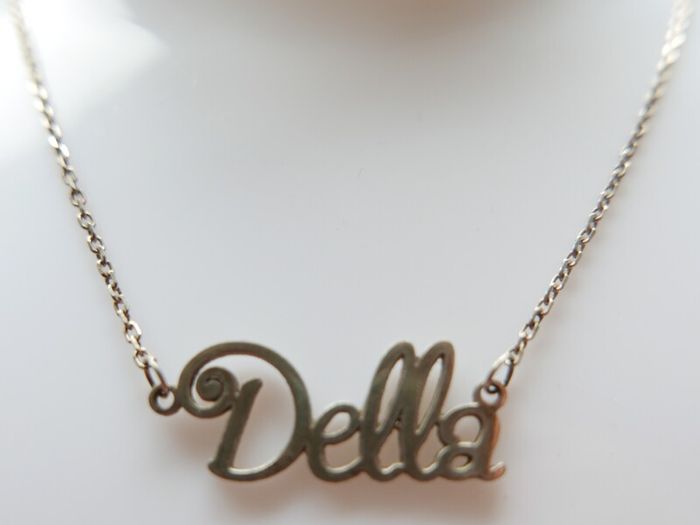 Vintage 925 Sterling Silver Name Chain Necklace length 19" - 3,5g