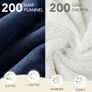 Heated Blanket Electric Throw 130x160cm, 1/2/4/6/8 Hours Auto-Off 10 Heat Level Digital Control, Over-Heat Protection Flannel Sherpa Washable Blanket Navyblue Image 2
