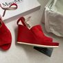 Marco Moreo red suede leather wedges heels Image 4