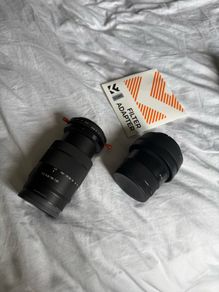 Sigma 30mm + Sony 18-135mm + lens filter and step up ring