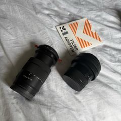 Sigma 30mm + Sony 18-135mm + lens filter and step up ring