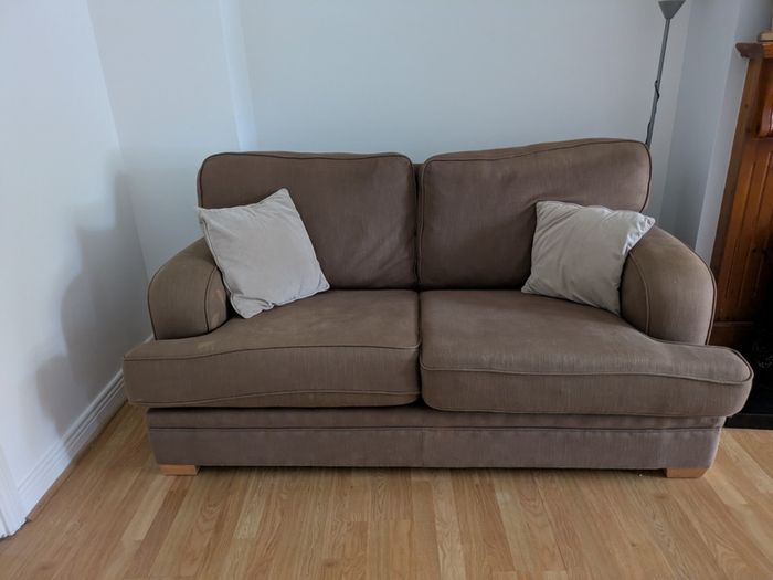 Brown 2 Seater Sofa. Comfortable & Good Condition