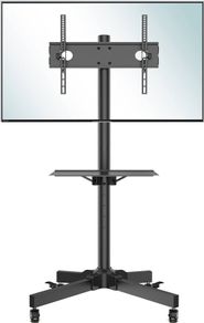 NEW SALE | Mobile TV Stand on Wheels for 23-60 inch Plasma/LCD/LED TVs, Portable TV Stand with Tray, Height adjustable Home Display Rolling TV Cart Trolly