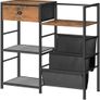 Record Player Stand, End Table with Vinyl Storage, 4 Tier Vinyl Record Storage, Side Table with Open Shelves, Turntable Stand for Living Room, Media Room, Rustic Brown Image 2