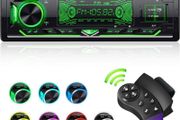 Car Radio Bluetooth 5.0 Hands-free1 Din Universal Built-in Microphone, 4X65W Car Radio Receiver, USB/TF/FM/AUX/WMA/WAV/MP3 Media Player with 7 Colorful Lights (FREE POSTAGE)