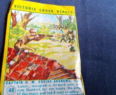 Victoria Cross Heroes Wax Gum Wrapper - Yellow Border.