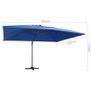 Cantilever Umbrella with LED Lights and Aluminium Pole 400x300 cm Azure blue Image 9