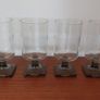 Fabulous Set of Four Vintage Mid-Century Federal Glass Company Juice Glasses in the "Nordic Midnight (Smoke)" Pattern, Circa 1960's Image 2