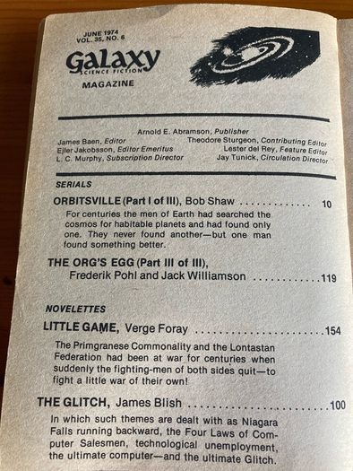 Science Fiction magazin 'Galaxy' June 1974