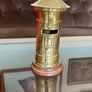 Vintage Novelty Post Office Box Money Box Brass With Wooden Base Image 7