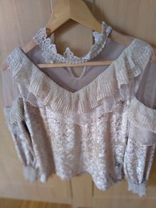 Velvet blouse lace