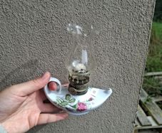 Rose ceramic miniature oil lamp postage possible
