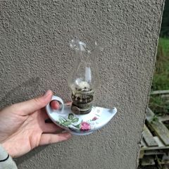 Rose ceramic miniature oil lamp postage possible