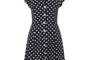 Oasis Spot Button Skater Dress S 16