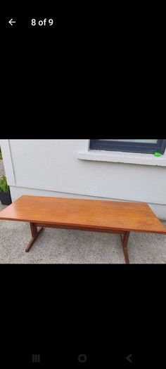 mid century teak sleigh base coffee table XXL