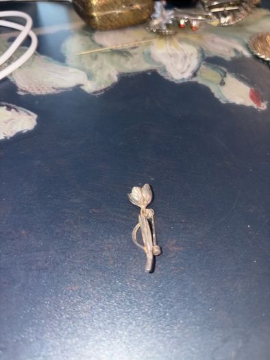 silver old brooch