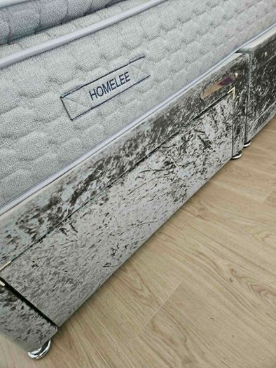 King Size Silver Diamond Divan Bed