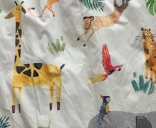 NEXT Animal Kids Bedroom Blackout Thermal Pencil Pleat Curtains 168x137cm