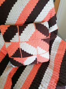 Hand Crochet Throw and Cushion Set