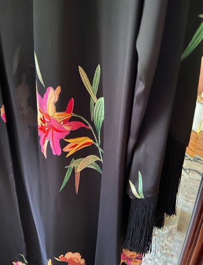 ETRO Italian Designer fringed KIMONO-Jacket - side slits - One Size
