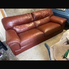 leather brown 3 seater
