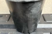 Tall black plastic flower pot