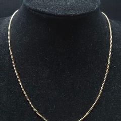 Vintage French 18ct Solid Gold Curb Chain Necklace 750 Eagle Hallmark 7g
