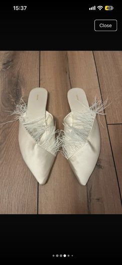 Zara Feathered Mules - Wedding Slipper