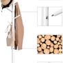 _coat stand, clothes stand, solid wood, free-standing, tree shape, 8 hooks for jackets, hats, bags, entrance area, hallway, hooks and handrail made of rubber wood, white Image 5