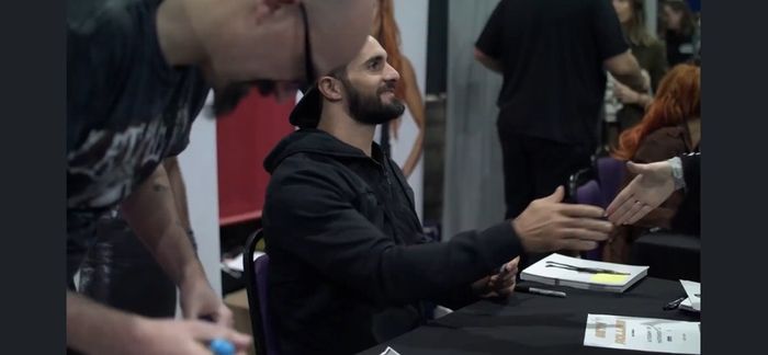 Seth Rollins signed WWE pop up banner from WWE UK convention