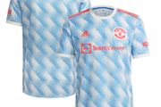 Fab Retro Junior Kids Genuine Adidas Blue White Orange Manchester United retro 2021 2022 Away Jersey