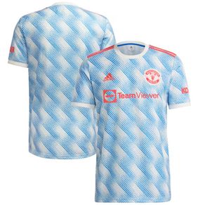 Fab Retro Junior Kids Genuine Adidas Blue White Orange Manchester United retro 2021 2022 Away Jersey