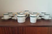 Limoges Laurier Blue Ceralene Tea Set
