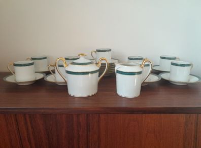 Limoges Laurier Blue Ceralene Tea Set