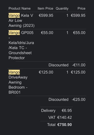 vango Kela air awning