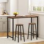 Bar Stools Set of 2, Kitchen Breakfast Bar Chiars, Industrial 63 cm Height Stools for Dining Room, Kitchen, Solid and Stable, Rustic Brown and Black Image 4