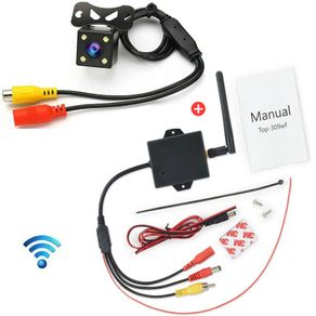 DC 12V Car AV To Rear View Back UP Module WiFi Transmitter + 4 LED Car Rear View Camera