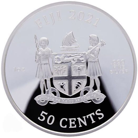 2021 Fiji 50 Cents Silver Coloured Bullion Coins - Street Fighter II Set of 1oz x 4 Coins. Proof- like. Complete collection.( In Capsules)