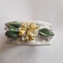 Six Vintage Floral Octagon Porcelain Napkin Rings Image 3