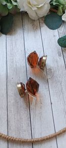 amber glass drawer knobs bnwt