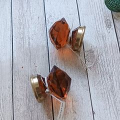 amber glass drawer knobs bnwt